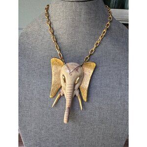 Vintage Luca Razza Elephant Necklace Statement